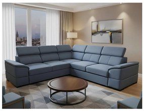 Uniwersalny narożnik rozkładany GRANADA z pojemnikiem, niebieski