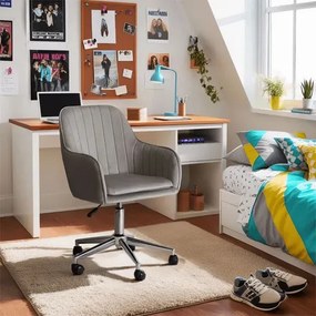 Popielate stylowe krzesło obrotowe H3-C97