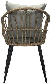 Autronic Zestaw krzeseł ogrodowych, 2 szt., metal, polyrattan, naturalny, AZ-F1406 NAT