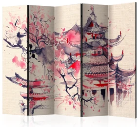 Parawan jednostronny Orient 225x172 cm 5-częściowy beżowy ARTGEIST B