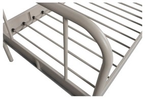 Beżowe metalowe łóżko jednoosobowe ze stelażem 90x200 cm Mata – WOOOD