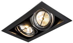 Wpuszczany reflektor czarny AR111 regulowany 2-światła - OneonDesignerski Oswietlenie wewnetrzne