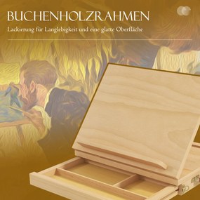 Vinsetto Stojak na stół z regulowanym kątem, z uchwytem, Bukowe drewno, Naturalne