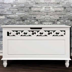 Casaria Skrzynia drewniana JERSEY, 80x40x48cm, biała