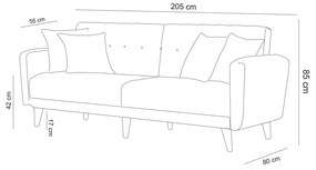 Rozkładana sofa Aria Grey