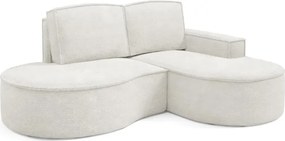 Narożnik MOLLY Prawostronny bez funkcji spania, wolnostojący tkanina ABRIAMO 04 Biały