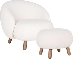 Kremowy fotel z podnóżkiem Savona – House Nordic