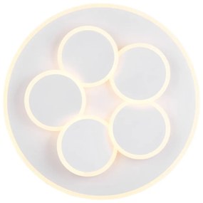 Biała lampa sufitowa LED ze zdalnym sterowaniem i ściemniaczem Mandala – Trio