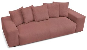 Jasnoróżowa sztruksowa sofa 280 cm Voltaire – Bobochic Paris