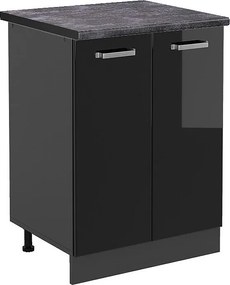 Szafki kuchenne czarny wysoki połysk 60x60x81.6 r-line
