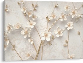 Obraz - Złoty kwiat - abstrakcja (70x50 cm)