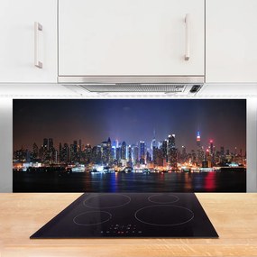 Szkło do Kuchni na Ścianę Miasto Nad Brzegiem Kanału