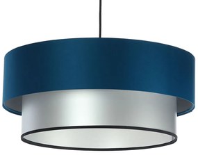 Srebrno-granatowa lampa wisząca z abażurem - 6X S416 R6-P04