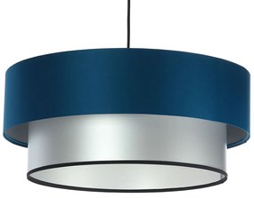 Srebrno-granatowa lampa wisząca z abażurem - S416 Bodi 6X