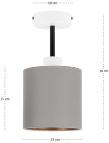 Lampa sufitowa biała jednopunktowy spot z szarym abażurem C-1010WE-GR