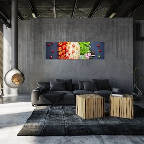 Obraz - Stół pełen warzyw (170x50 cm)