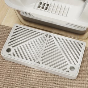 PawHut Kuweta dla kota, ze stali nierdzewnej, z wysokimi bokami i pojemnikiem, Jasnoszary