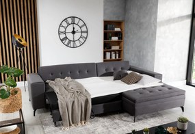 Narożnik z funkcją spania SOLANGE VELVET zielony lewy ELTAP