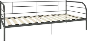 Szare metalowe łóżko pojedyncze 90x200 cm P0-L47