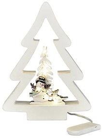 Świąteczna dekoracja LED Drzewko, 14,5 x 19 cm, ciepła biel