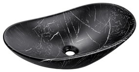 COMAD UN-LENA-MB2 - Umywalka LENA 61,5x36 cm ceramiczna/matowa czarna