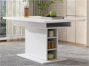 Nowoczesny stół jadalny rozkładany z miejscem do przechowywania pod spodem - Biały