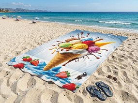 Ręcznik plażowy XXL szybkoschnący DOLCINO kolorowy 150 x 210 cm, 100% mikrofibra