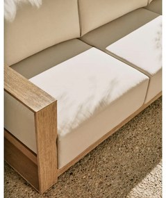 Beżowo-naturalna sofa ogrodowa z litego drewna akacjowego Ambra – Kave Home