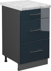 Szafka dolna do kuchni ciemnoniebieski wysoki połysk 50x60x82 fame-line