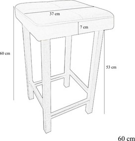 Taboret KLASYK tkanina Welur stelaż metalowy : Kolor Stelaża - Czarny , Kolor tkaniny - VELVET - MG16, Typ tkaniny - Velvet, Wysokość - 60 cm