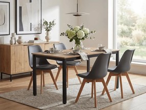 Ciemnoszare krzesło KITO z bukowymi nogami