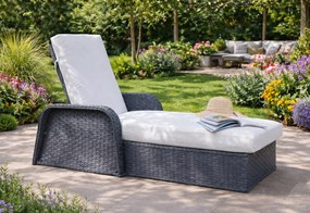 Leżanka ogrodowa z regulowanym oparciem Matto