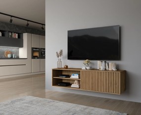 PROMOCJA Szafka TV wisząca ENTSIAN 150x40cm, dąb artisan II. jakość