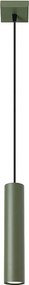 Lampa Wisząca Loft Lagos, Stal - 1 Źródło - L.8 X H.118 Cm - Zielony Oliwkowy