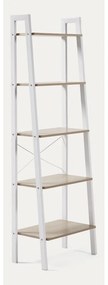 Biało-naturalny regał w dekorze dębu 56x172x32 cm Aarhus – Kave Home