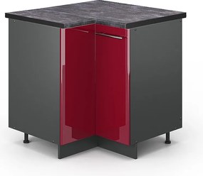 Szafka narożna bordowa czerwień wysoki połysk 80.5x60x82 fame-line