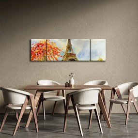 Malowany obraz Wieży Eiffla (170x50 cm)
