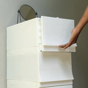 Modułowy pojemnik Wave twin Snow bez kółek 54,6 x 43,4 x 22 cm, szeroki - 2 szuflady