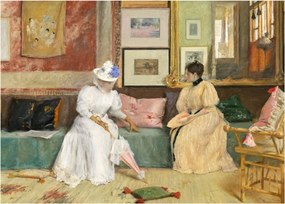 Obraz - William Merritt Chase, A Friendly Call, reprodukcje (70x50 cm)