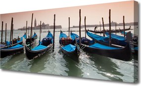 Zdjęcie na płótnie Przystań Łodzi nad Kanałem