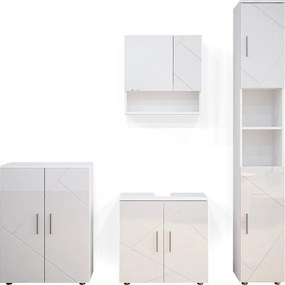 Zestaw mebli łazienkowych biały wysoki połysk 80x41x58.6 irma