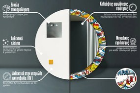 Wzór w stylu komiksowym Lustro dekoracyjne okrągłe