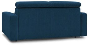 Ciemnoniebieska sztruksowa rozkładana sofa 215 cm Monaco – Bobochic Paris