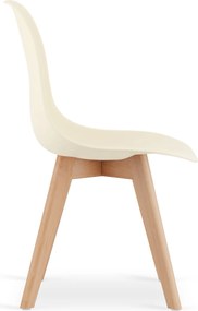 Kremowe krzesło KITO z bukowymi nogami