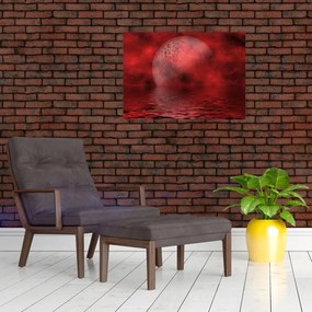 Obraz na szkle - Księżyc na powierzchni (70x50 cm)