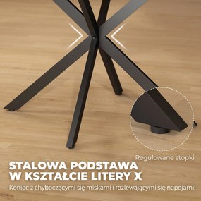HOMCOM Rozkładany stół jadalniany dla 4–6 osób, stół kuchenny w stylu industrialnym z nogami typu pająk, brązowy dekor drewna | Aosom PL