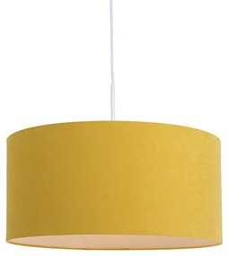 Lampa wisząca biała z żółtym kloszem 50 cm - Combi 1 Nowoczesny Oswietlenie wewnetrzne