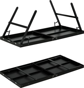 SPORTNOW Zestaw do Tenisa Stołowego dla Dzieci, Składany, z Zamkiem i Uchwytem, Rama Aluminiowa, 152x76x72 cm, Czarny