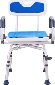 Siedzisko pod Prysznic, SucceBuy Obrotowy Fotel Prysznicowy 360° z Obrotowymi Poręczami, Nośność 180 kg