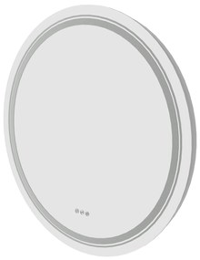 Lustro ścienne łazienkowe, okrągłe 80 cm, podświetlane srebrne DOVER 80